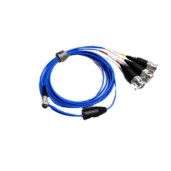 1/4-28unf to bnc four-core connector suitable for pcb three-axis sensor vibration acceleration connection line customization blue 10m