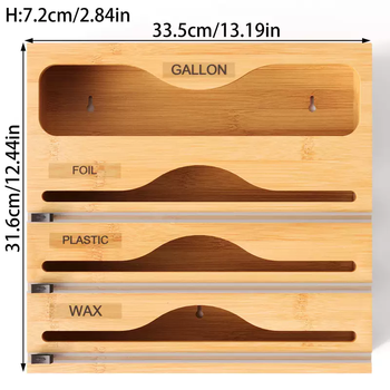 Yusenyi multifunctional kitchen large-sized fresh-keeping bag storage box household extraction wall-mounted large-capacity bamboo plastic wrap cutter 010 four-grid natural color multi-grid