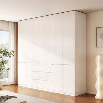 Tangji solid wood wardrobe bedroom household simple storage large wardrobe 240*60*240 six-door wardrobe