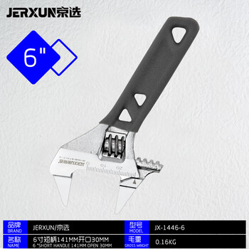 Jerxun adjustable wrench multi-functional thin short handle large opening flexible mechanical hand fast small pipe pliers tool
