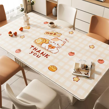 Yusenyi 2025 new dining table mat is oil-proof, waterproof, anti-scalding, high-end, food-grade dining table mat, coffee table, silicone meow good luck 60x60cm (collect and purchase)