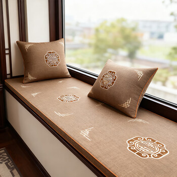 Nestpin bay window mat customized light luxurious and high-end window sill cushion balcony cushion thickened coconut brown four seasons sofa removable and washable taoranju brown doris linen fabric/waterproof style customized photoshoot default photoshoot only small gifts will be issued please consult private photoshoot not valid