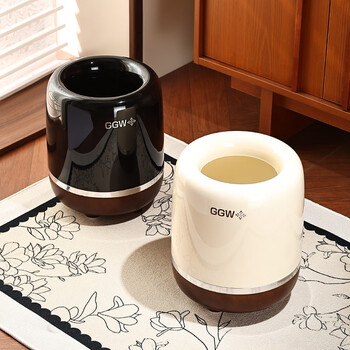 Zunmos medieval style trash can for household use 2025 new model for living room and office with high appearance and large capacity removable waste paper bucket pulley trash can white 16l