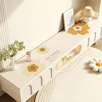 Fantasy tv cabinet table mat long strip tablecloth light luxury high-quality waterproof cuttable shoe cabinet dining side counter top protection mat maple light rain 35*260..