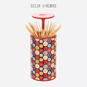 Yusenyi japanese simple toothpick holder automatic pressing box fashionable toothpick holder two-in-one pop-up cotton bucket stick storage cotton 554 anya small flower style red 1 554 anya small flower style red 1