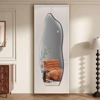 Translational ghost door french medieval style invisible mirror suspended magazine aluminum alloy trackless solid wood ghost door wooden door mirror art ghost door