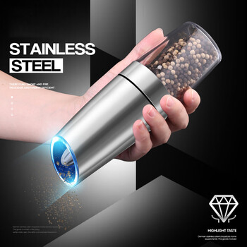 Home katei story japanese electric pepper grinder black peppercorns sea salt white pepper kitchen household peppercorn automatic grinding pepper