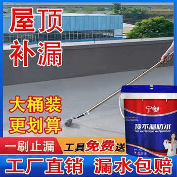 Mo peng asphalt grouting glue roof waterproof leak repair special coating roof roof leak repair king exterior wall crack leakage material gray high-end leak repair kit three-layer armor 6 catties/8 square meters free tools