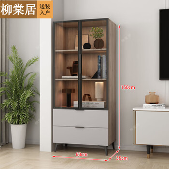 Liutangju solid wood corner cabinet corner cabinet living room floor-standing corner cabinet storage cabinet small apartment bookcase storage cabinet storage rack imperial concubine color 150*35*60 package installation