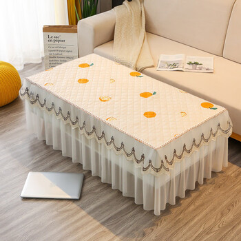 Fantasy coffee table tablecloth, living room coffee table cloth cover, tablecloth, tv cabinet tablecloth, small orange (gauze edge), width 50x length 100x height 40cm