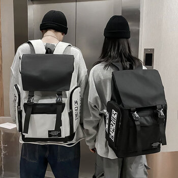 Clbd schoolbag for junior and senior high school students, large-capacity backpack for men, trendy ins style, korean style, high-looking student travel backpack, black, grade 5 of elementary school-university