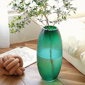 Zhizhou hot selling bodhi floor-standing lucky bamboo living room ornaments awakening flower dragon willow nandina bamboo glass vase hydroponic flower pot hot selling bodhi dark green