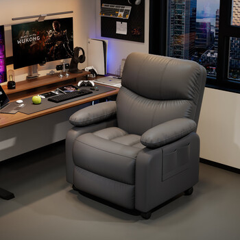 Insdea e-sports sofa chair lazy computer chair home space sofa first class multi-functional internet cafe single reclining chair gray armrests can be raised and lowered universal pulley feet
