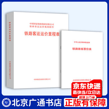 2 sets: railway passenger fare table + railway passenger freight mileage table