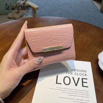 Calculat&keenck wallet for women with good looks, thin and small wallet for women, high-end, exquisite and high-end, doing business, full pickup bag inside and outside, pink, 9 card slot gift box, goddess day gift, ghostwritten greeting card