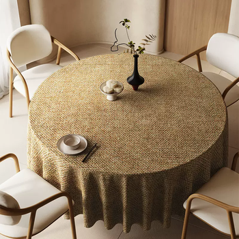 Yusenyi japanese-style round table tablecloth waterproof, oil-proof, anti-scalding, no-wash table mat, round tablecloth, coffee table, round table tablecloth, light a cloth pattern, diameter 160cm (recommended for round tables with a diameter of less than 130cm)