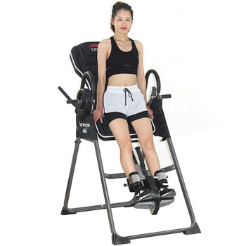 Lake inversion machine household traction aid indoor inversion device cervical and lumbar spine stretcher upgraded version with brake black black gm31002