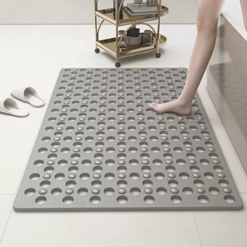Yusenyi large hole bathroom sliding mat for children bathing household shower room suction cup square floor mat bathroom foot mat dark gray large hole drainage 38x72cm