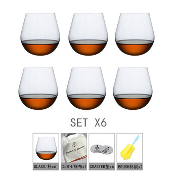 Shantou rinmura kimura spherical cicada cup design edo glass japanese thin glass art wine cup kimura spherical cup x6 + coaster 6 + cup brush 2 + cup cloth 1_no box