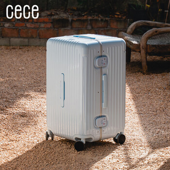 Cece lightweight luggage aluminum frame pc trolley case large capacity travel luggage boarding case password box male and female students ice blue 28 inches trunk large capacity deep warehouse series