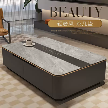 Yusenyi light luxury coffee table tablecloth waterproof and oil-proof no-wash anti-scalding dining table mat tv cabinet entrance door sideboard tabletop junshi gray 60x60cm all sizes have small rounded corners by default