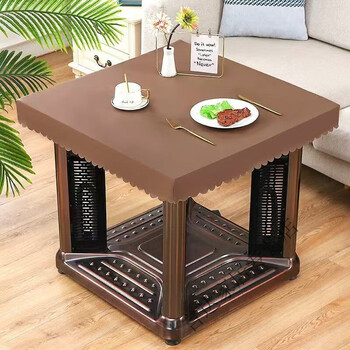 An junsheng square pu tablecloth waterproof and anti-scalding leather cover no-wash leather table dining table rectangular coffee table leather cover oil-proof brown 65*65