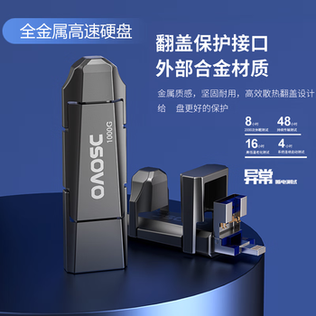 Oshiko's mecha small hard drive supports apple, huawei and android computers to easily store and save photos and videos 1000gb (mecha's large capacity)