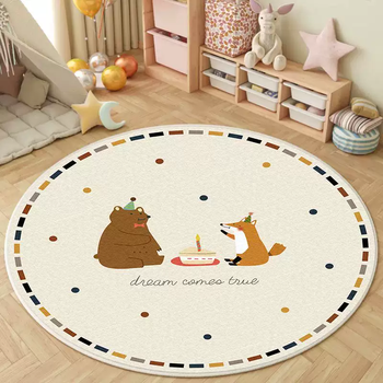 Yusenyi round carpet bedroom computer chair floor mat living room sofa swivel chair floor mat home study shake silicone bottom crystal velvet yy2293 diameter 80cm (thickened 8mm sound insulation)