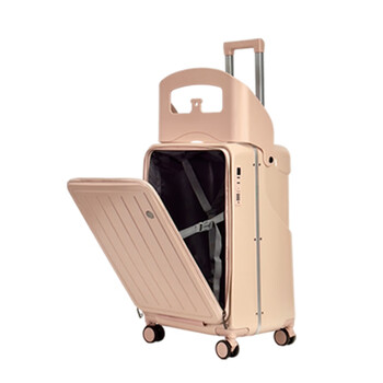 Xiaomi ecological chain mother's suitcase with front opening cover, children can sit and walk, multi-functional suitcase for boarding and parent-child travel, pink 20 inch