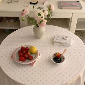 Yusen yi spring tablecloth striped girly pink background cloth sky blue stars retro cute dormitory tablecloth u01 60x40 cm small cover