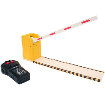 Children's remote-controlled blocking pole toy parking lot community garage toll station lifting pole railing driveway gate painted painted remote-controlled wooden gate with battery with 2 batteries