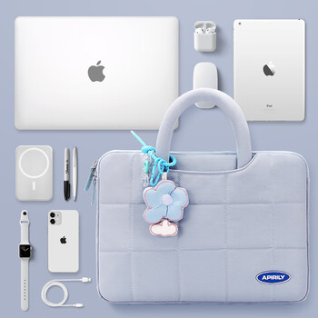 Brou high-looking laptop bag for female students 14 inches, suitable for lenovo xiaohua, asus, hp, apple, simple cold gray 16 inches