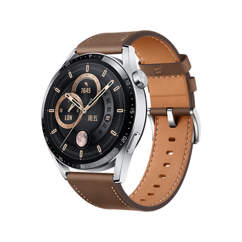 Huawei watch gt3 blood oxygen and body temperature detection smart two-week battery life bluetooth call heart rate monitoring swimming waterproof men and women phone watch 46mm brown leather strap fashionable model