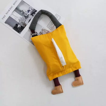 Yusenyi removable toilet paper cover household hanging car tissue storage box fabric removable toilet paper hanging bag yellow tissue box cover