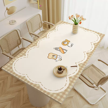 Yusenyi funny cat leather tablecloth cartoon table mat no-wash waterproof oil-proof coffee table mat pvc tablecloth anti-bread cat 40cmx60cm (wipe clean)