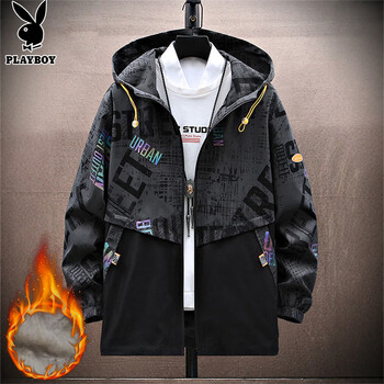 Playboy (playboy) coat men's jacket men's autumn and winter assault hooded workwear high-end sports and leisure clothes
