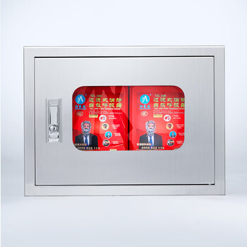 304 stainless steel gas mask box wall-mounted fire blanket special empty box floor-standing fire emergency storage cabinet transparent glass door 304-thickness 0.6