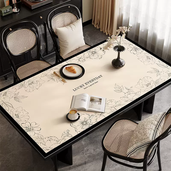 Yusenyi french retro table mat waterproof and oil-proof no-wash tablecloth light luxury high-end sense high temperature resistance anti-scalding heat insulation luolan huaqi 75cmx130cm (anti-slip texture)