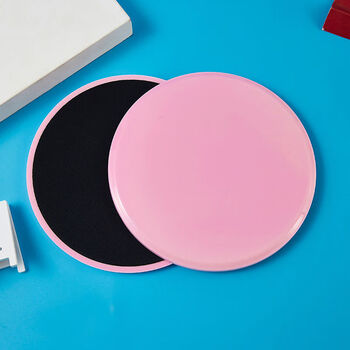 Pilates sliding plate fitness home yoga abdominal muscle sliding plate vest line abdominal exercise sliding plate knee pad pink 1 pair