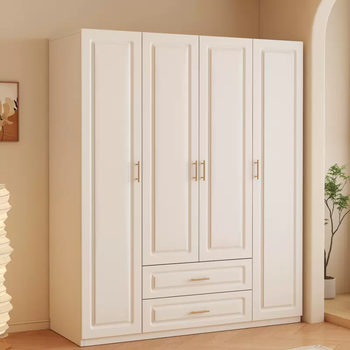 Yusenyi all solid wood wardrobe bedroom cabinet small apartment cream style children's storage home simple custom european style wardrobe large note - assembly is self-installation, complete installation is packaged installation and assembly