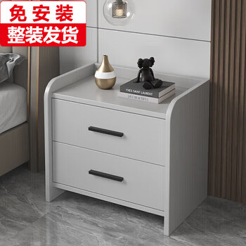 Gupujia solid wood bedside table bedroom small apartment simple modern bedside cabinet small storage cabinet storage locker light gray