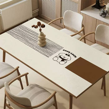 Yusenyi simple table mat, no-wash, waterproof, oil-proof, anti-scalding, pvc high-end table mat, desktop protection mat, coffee table, cherry puppy 40cmx60cm (wipe clean)