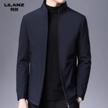 Lilang men's cotton jacket winter middle-aged men's lapel lightweight warm cotton jacket casual jacket down jacket navy 8610 lightweight l (175) size (recommended 130-145 catties)
