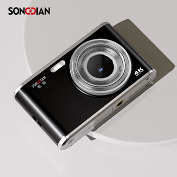 Songdian digital camera front and rear dual-camera 6400w high-pixel student camera vlog campus portable mini card machine can be transferred to mobile phone interstellar black 128g memory