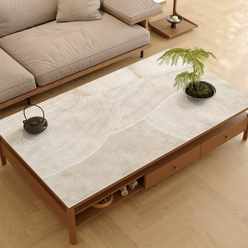 Yusen yi wabi sabi wind oil-proof and waterproof no-wash coffee table mat living room tablecloth tablecloth leather dining table mat anti-scalding coffee table qingxing 65cmx130cm (non-slip fit, soft and compliant)