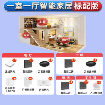 Elf whole house smart home control set lighting graffiti remote background music design plan one room and one living room standard version set