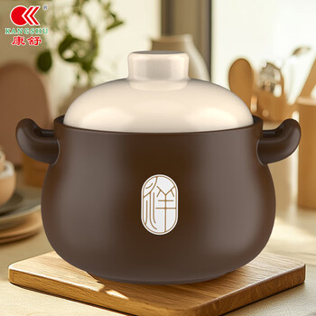 Kangshu fu pot large-capacity soup pot ceramic pot that can withstand high temperatures and is dry-fired without cracking. special stewed whole duck casserole pot for gas stoves. heightened and thickened. xiangrui soup pot suitable for 6-12 people. 6500ml.