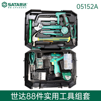 Shida 88-piece household power tool set lithium electric hand drill hardware combination tool box 05151/05152 05152a (88-piece practical tool set)