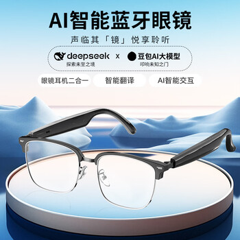 Yogoofar smart glasses ai bluetooth audio translation glasses simultaneous interpretation meeting recording photo translation listening to songs calling ai q&a black and white ai translation glasses