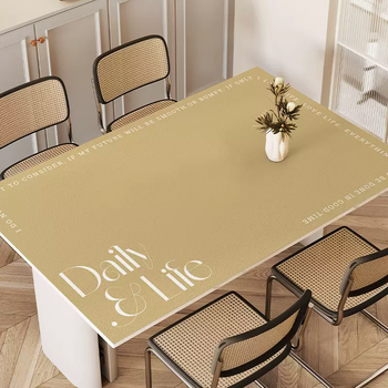 Yusenyi nordic ins style tablecloth waterproof and oil-proof no-wash pvc household tablecloth rectangular tablecloth coffee table table forest brown 80cmx135cm (non-slip fit, soft and compliant)